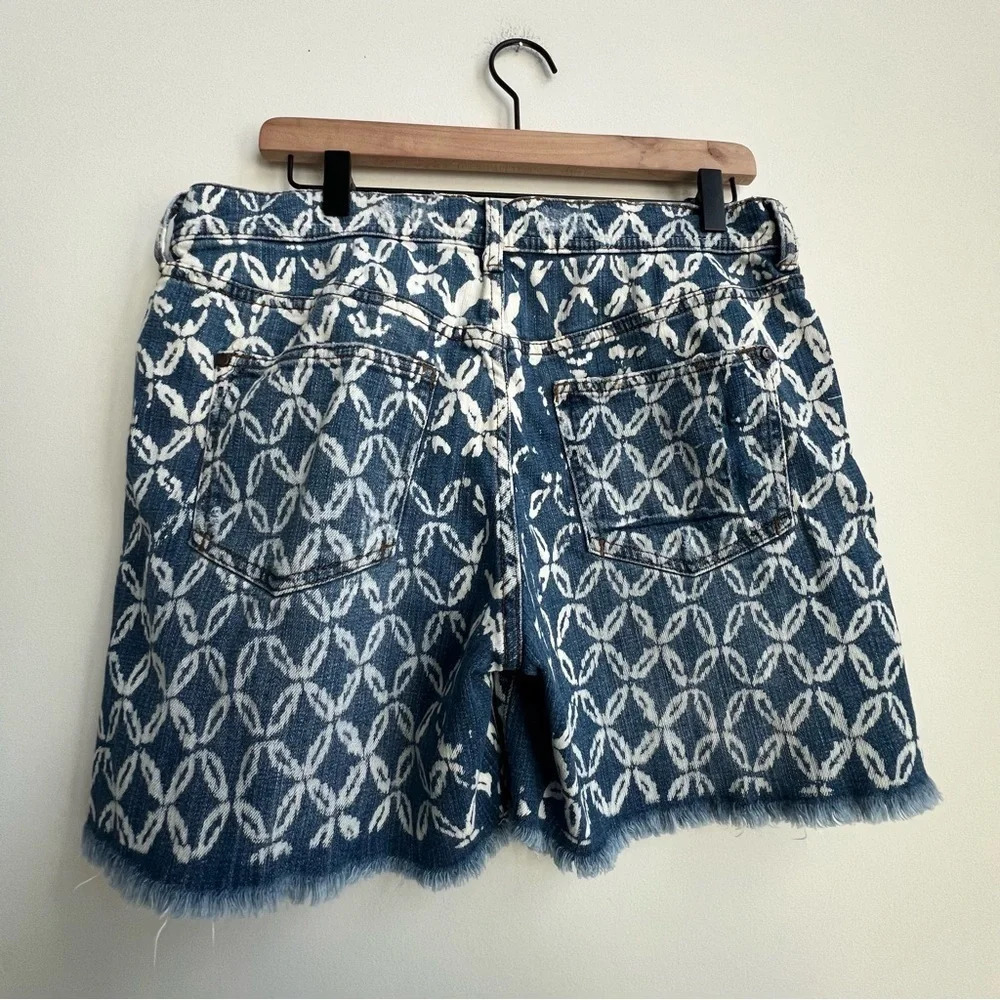 Anthropologie Pilcro & the letterpress bleach dye Hyphen denim jean shorts 90s - Picture 7 of 15